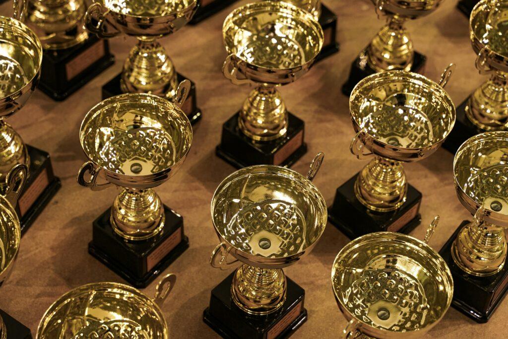 rows of awards