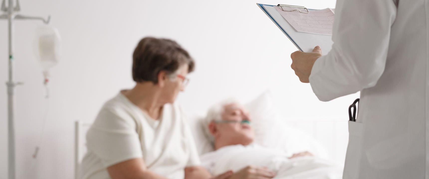 consulting with a doctor in the nursing home