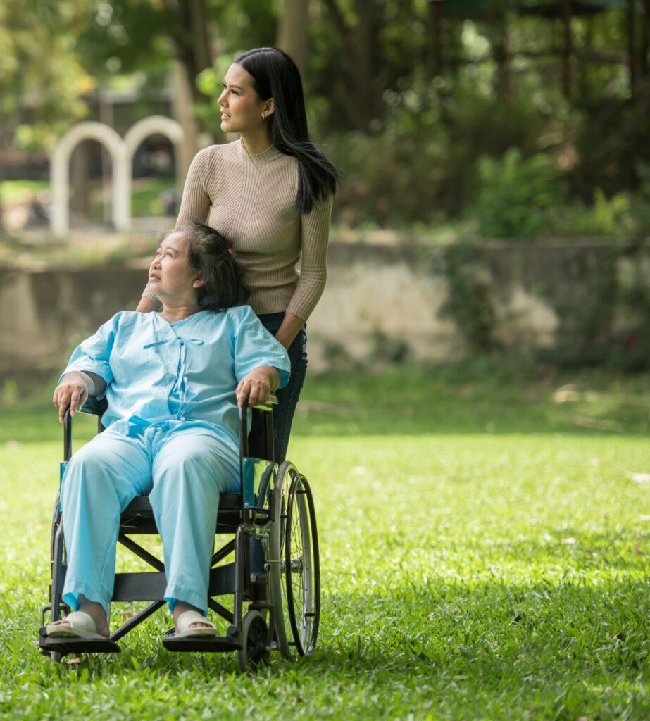 woman in a wheelchair
