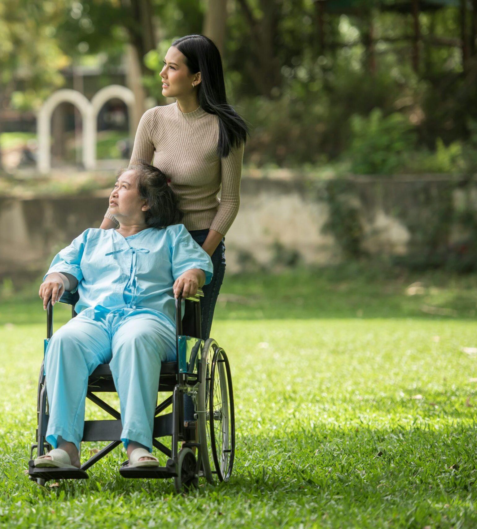 woman in a wheelchair