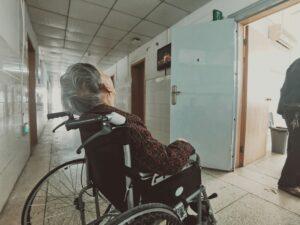 old lady in a wheelchair