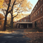 the facade of a brick nursing home