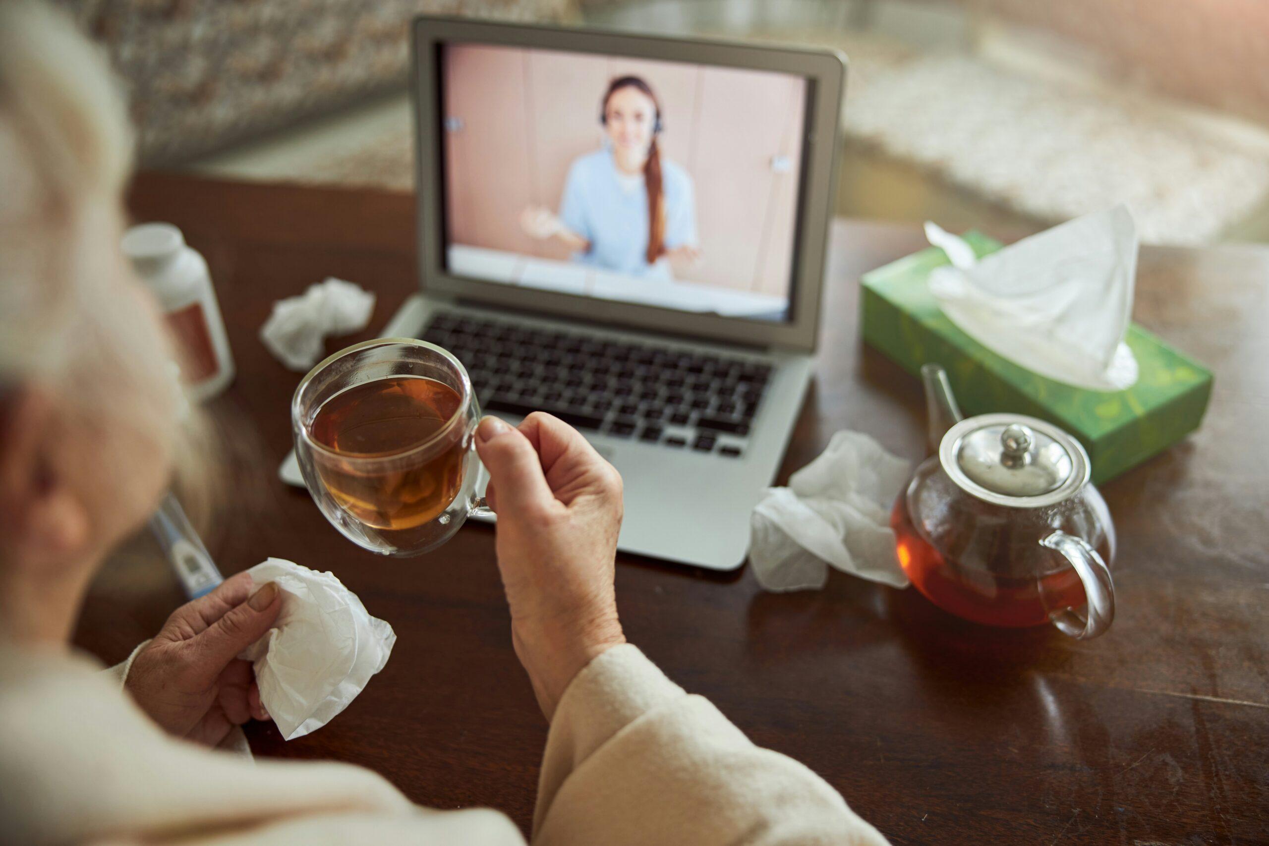 senior using telehealth