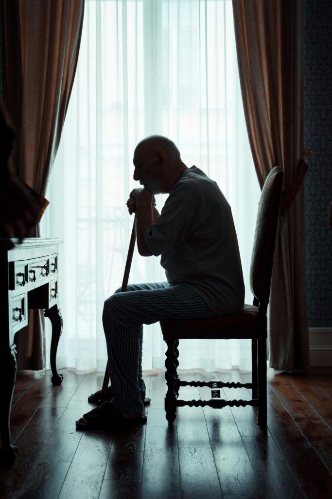 worried elderly man