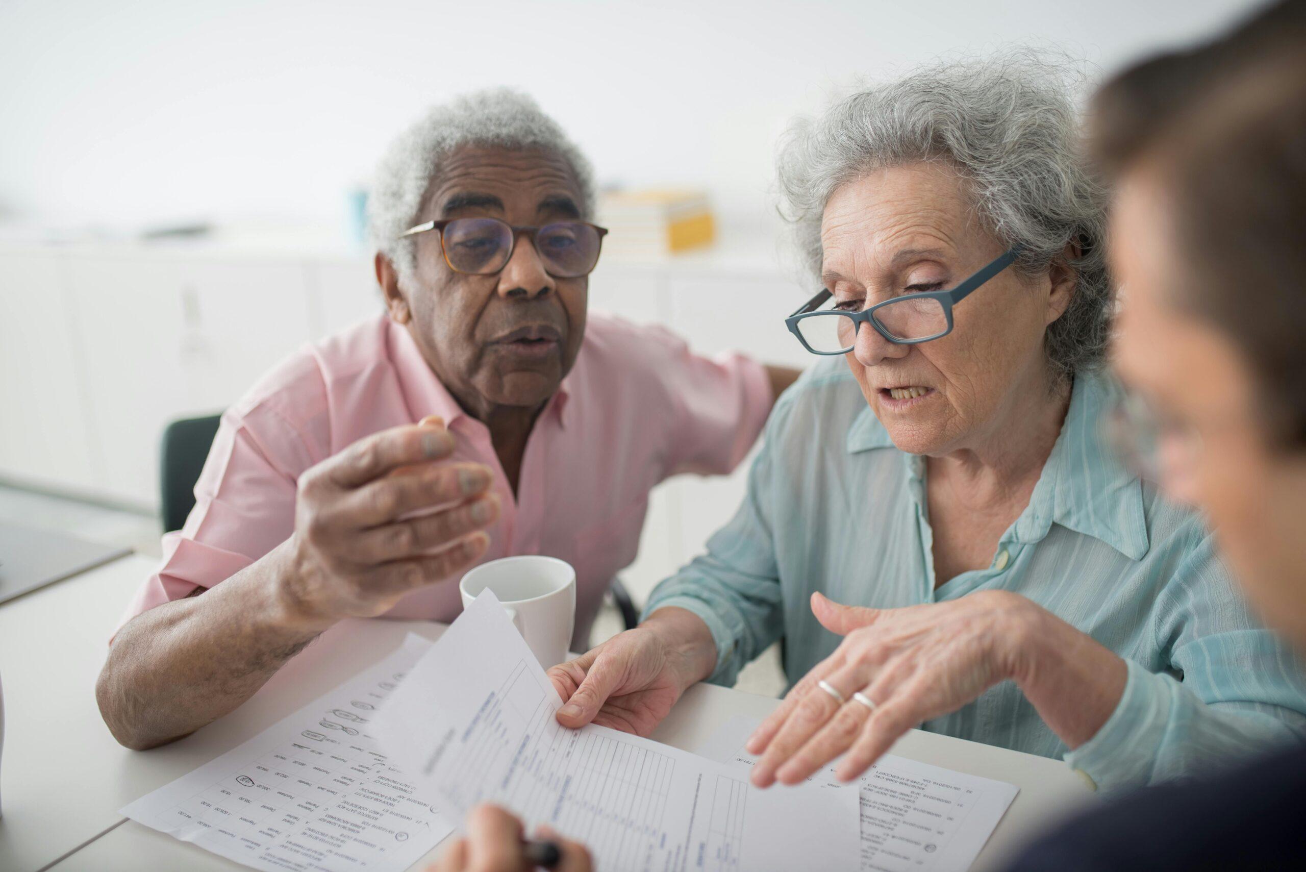 elderly dealing with financials
