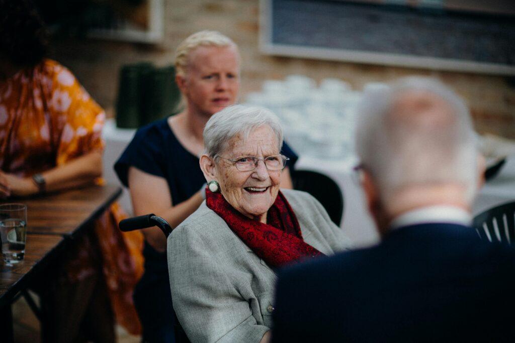 elderly woman smiling